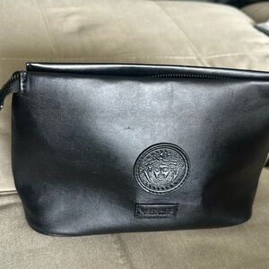 Black Versace leather makeup bag